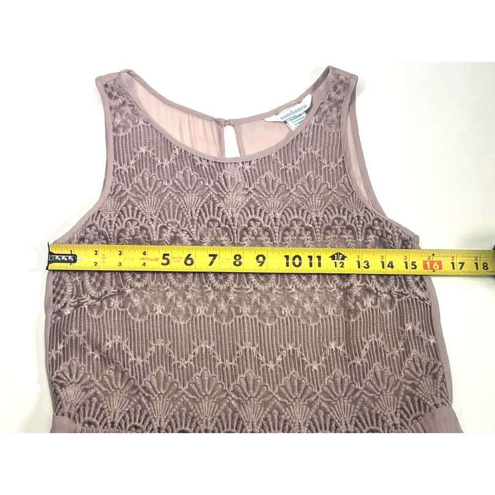 Sundance Silk Maxi Dress XS‎ Sleeveless Lace Sheer Coastal Romantic - Picture 12 of 14